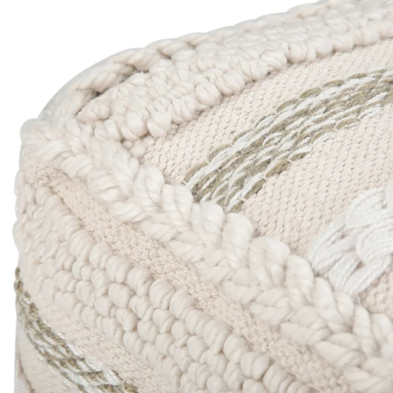 Pouf carré bohème à motif tissé sur métier à tisser