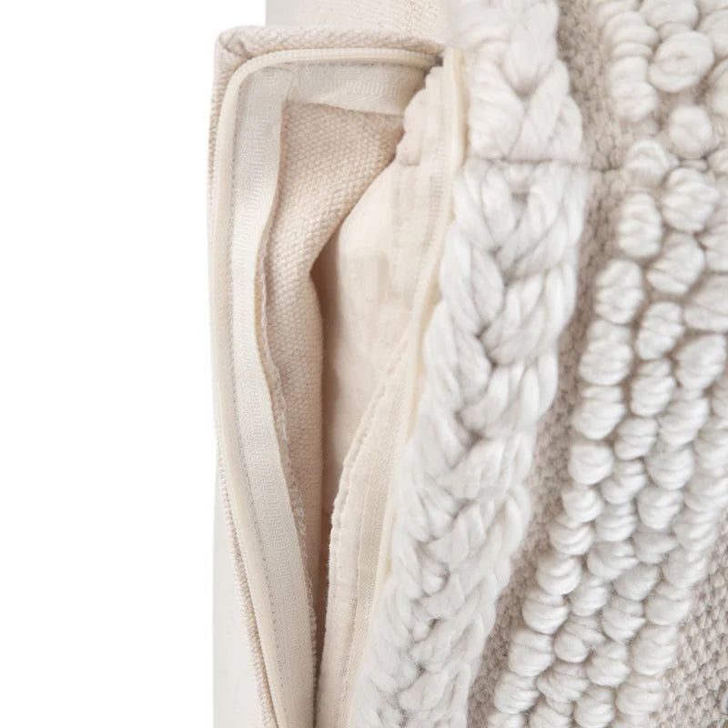 Pouf carré bohème à motif tissé sur métier à tisser