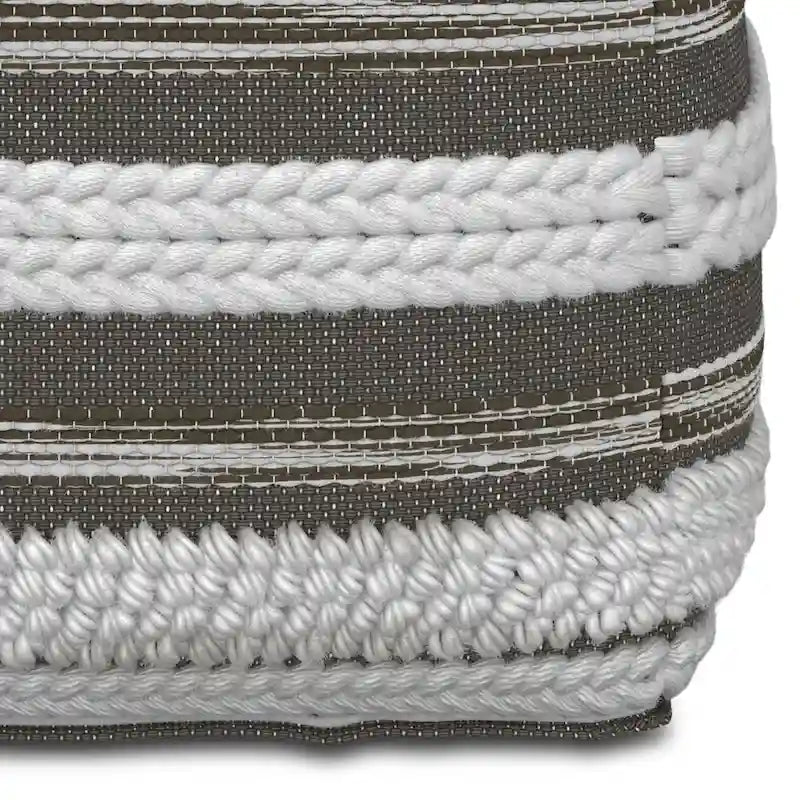 Pouf carré bohème à motif tissé sur métier à tisser