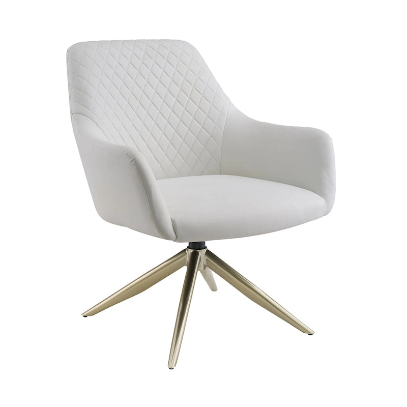 Sillón decorativo giratorio de cuero sintético con brazos
