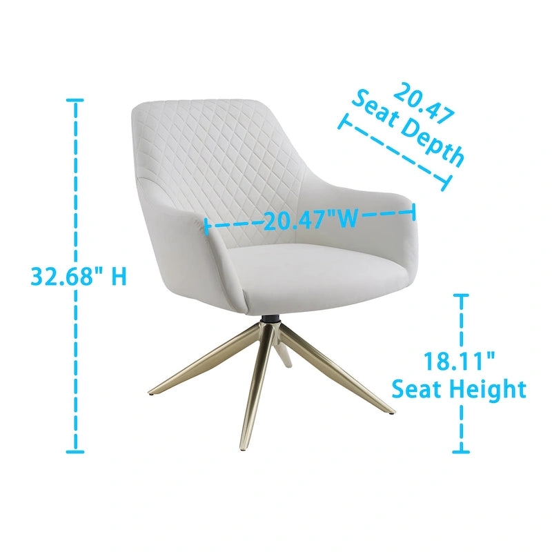 Sillón decorativo giratorio de cuero sintético con brazos