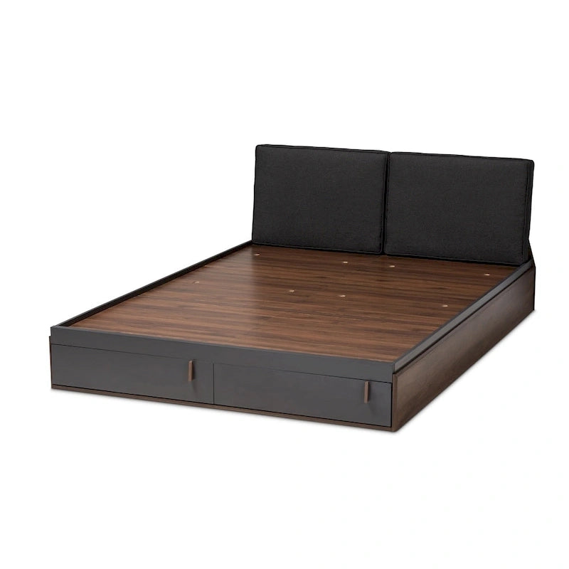 Lit plateforme contemporain grand format avec rangement
