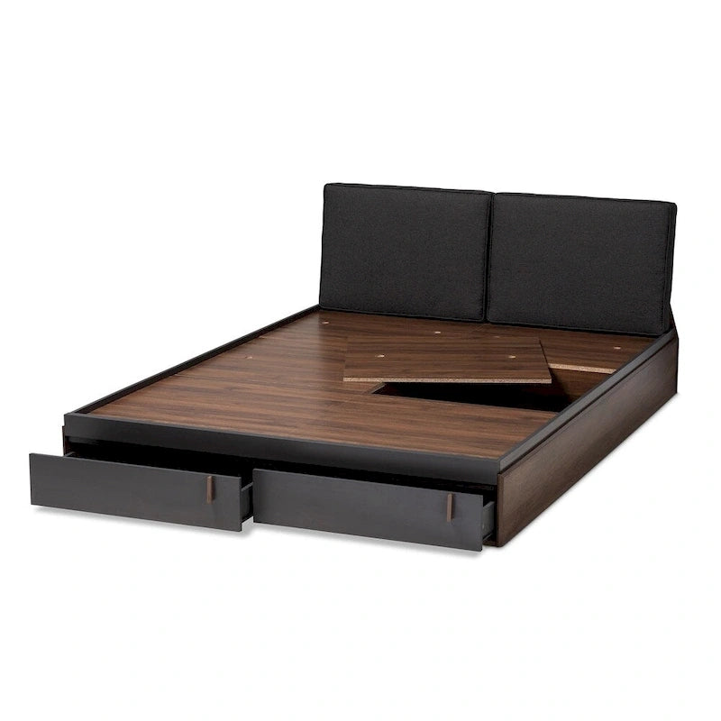 Lit plateforme contemporain grand format avec rangement