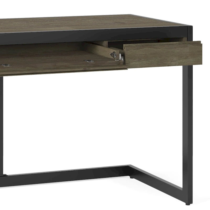 Escritorio industrial de oficina de madera maciza de acacia