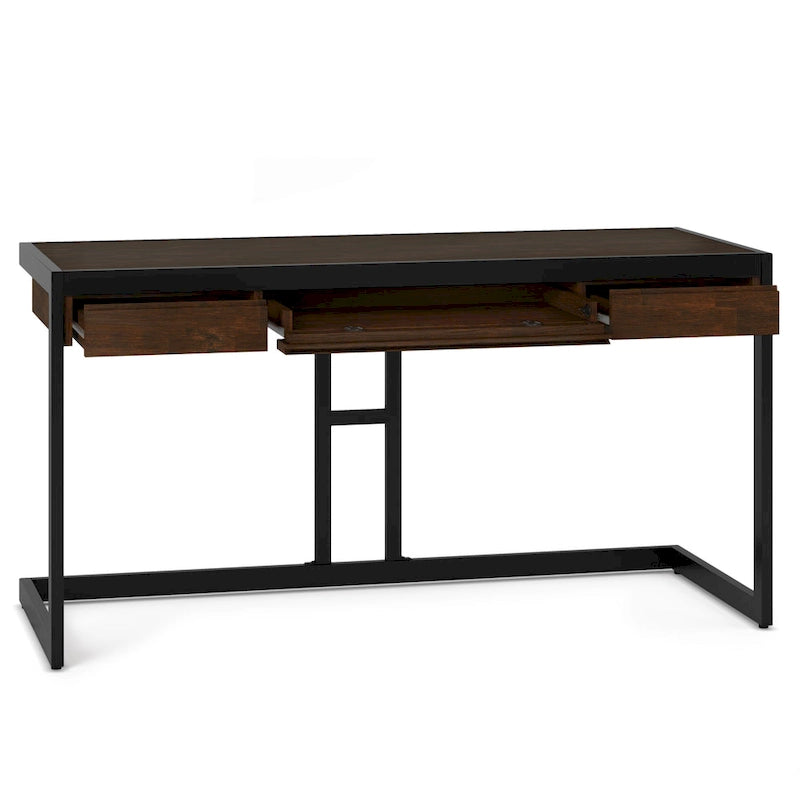 Escritorio industrial de oficina de madera maciza de acacia