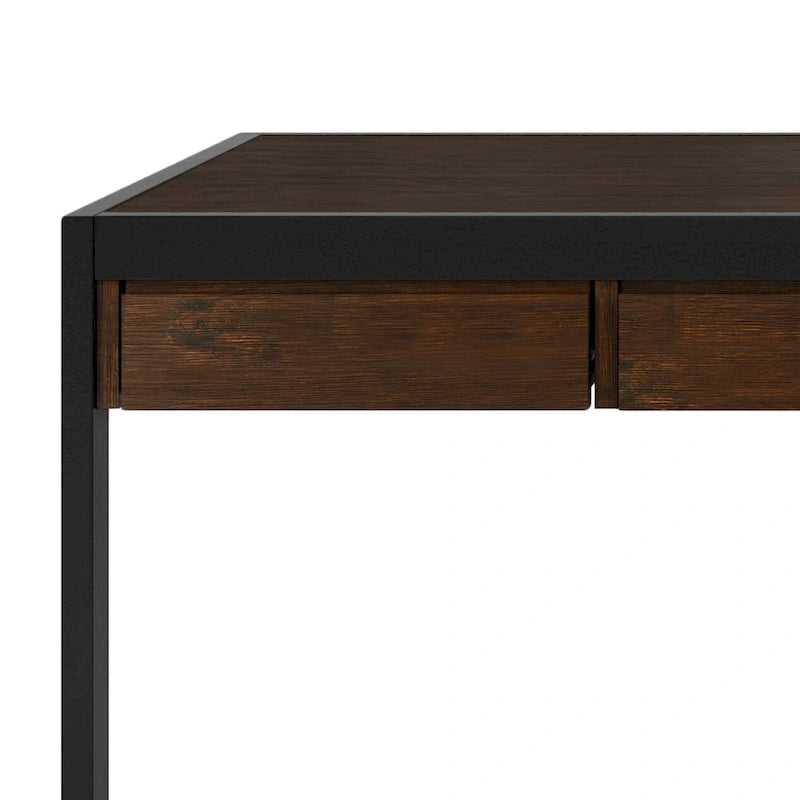 Escritorio industrial de oficina de madera maciza de acacia