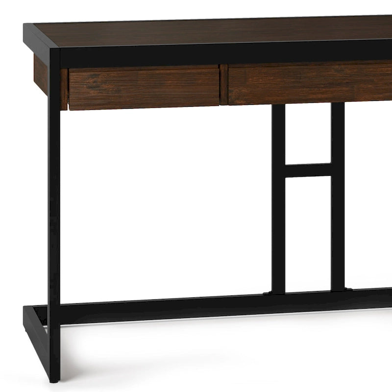 Escritorio industrial de oficina de madera maciza de acacia