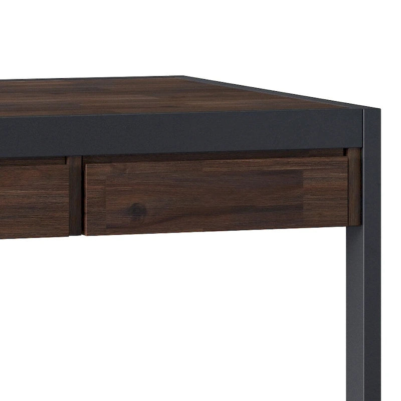 Escritorio industrial de oficina de madera maciza de acacia