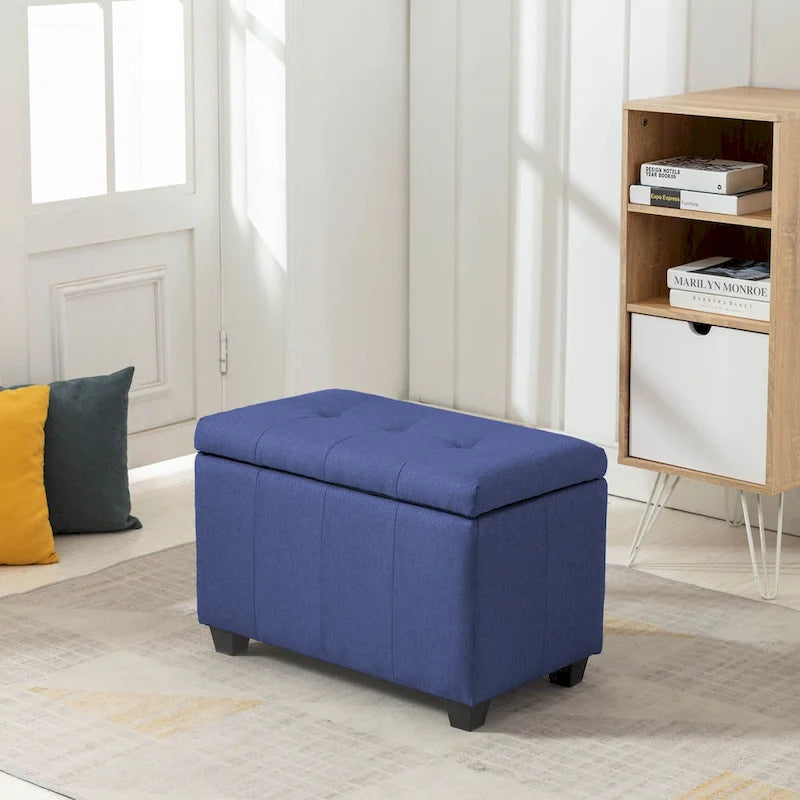 Banc de rangement en tissu avec couvercle rabattable