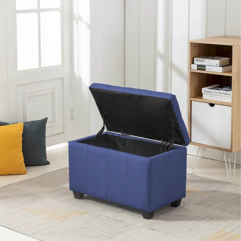 Banc de rangement en tissu avec couvercle rabattable