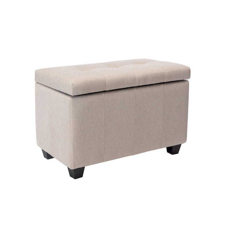 Banc de rangement en tissu avec couvercle rabattable