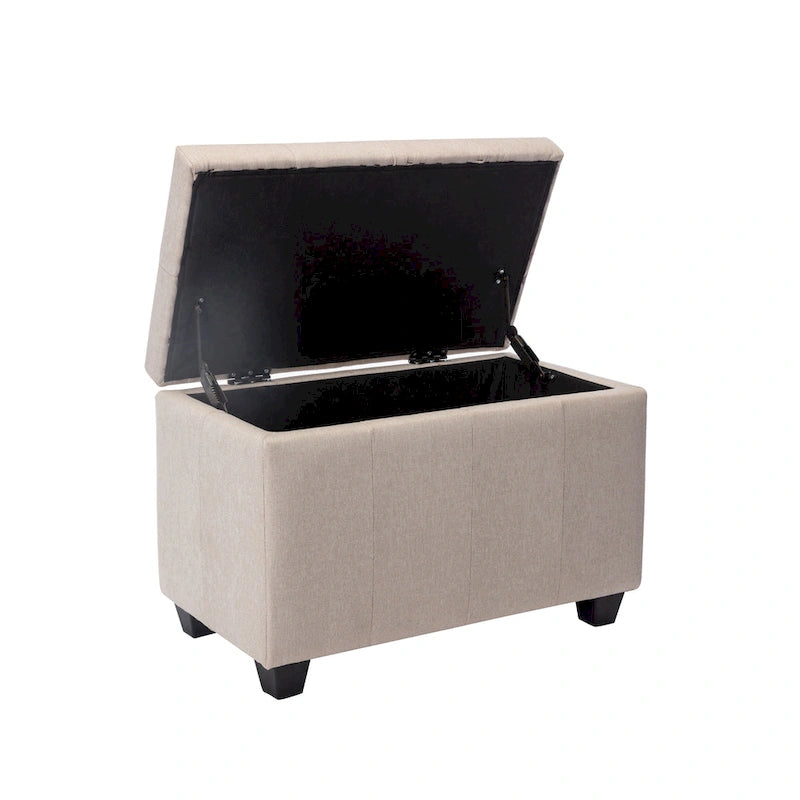 Banc de rangement en tissu avec couvercle rabattable