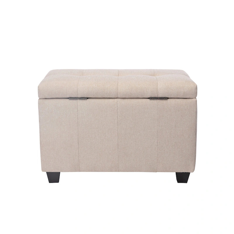 Banc de rangement en tissu avec couvercle rabattable