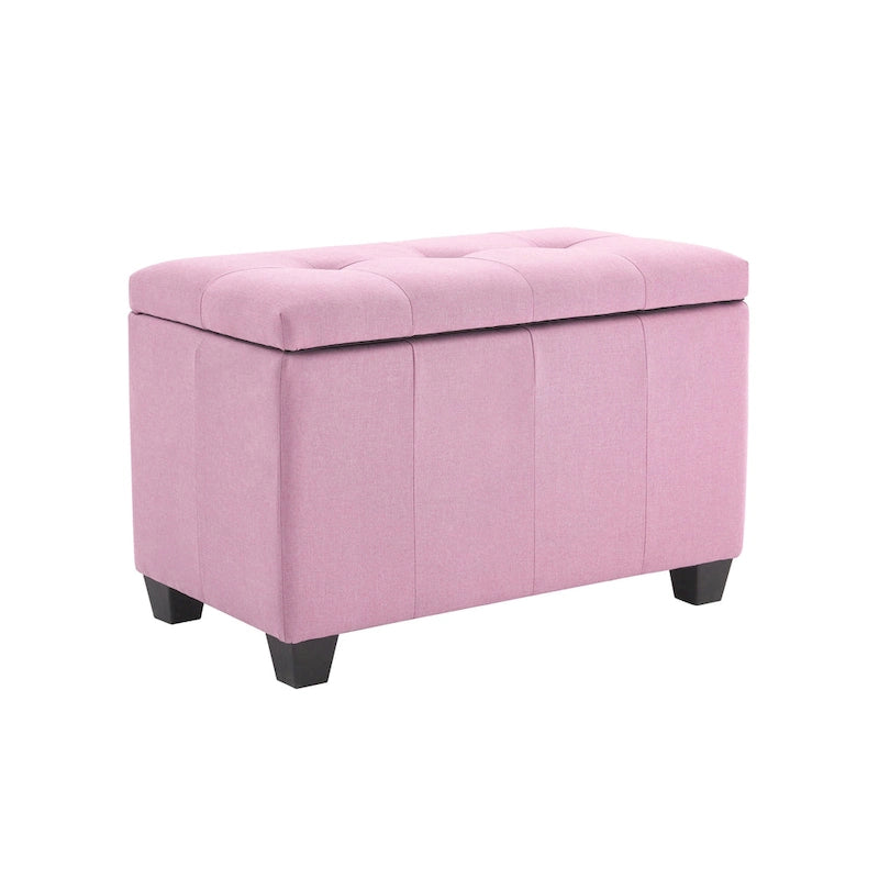 Banc de rangement en tissu avec couvercle rabattable