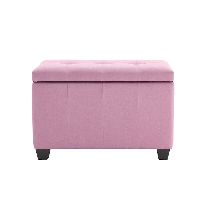Banc de rangement en tissu avec couvercle rabattable