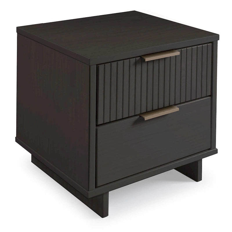 Ensemble de 2 tables de chevet Comfort Granville de style mi-siècle, en bois massif, avec 2 tiroirs