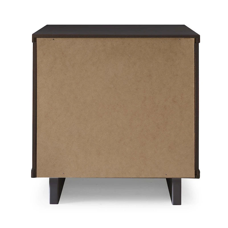Ensemble de 2 tables de chevet Comfort Granville de style mi-siècle, en bois massif, avec 2 tiroirs