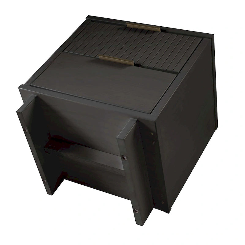 Ensemble de 2 tables de chevet Comfort Granville de style mi-siècle, en bois massif, avec 2 tiroirs