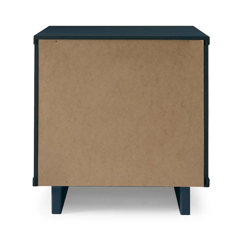 Ensemble de 2 tables de chevet Comfort Granville de style mi-siècle, en bois massif, avec 2 tiroirs