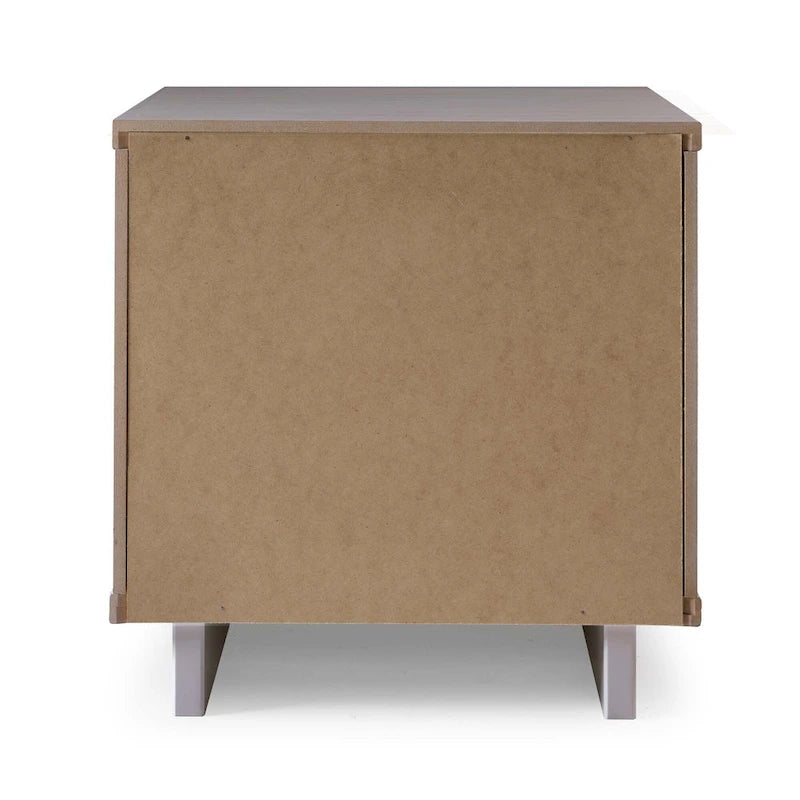 Ensemble de 2 tables de chevet Comfort Granville de style mi-siècle, en bois massif, avec 2 tiroirs