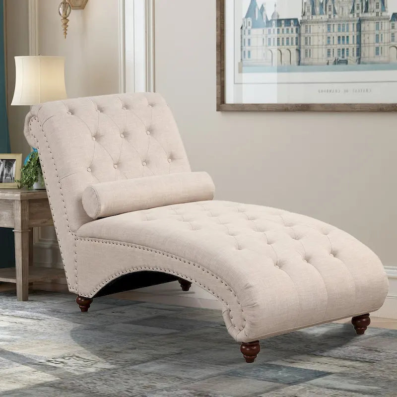 Moderner armloser Chaiselongue-Sessel aus Samt für den Innenbereich mit 1 Nackenrolle