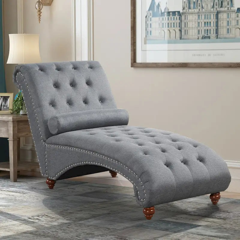 Moderner armloser Chaiselongue-Sessel aus Samt für den Innenbereich mit 1 Nackenrolle