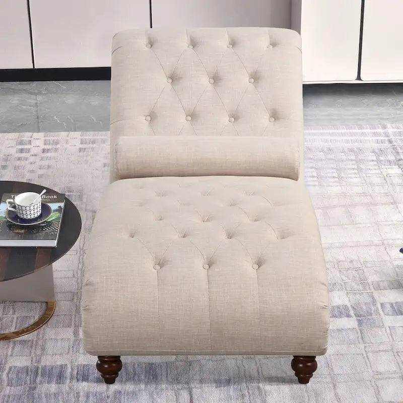 Moderner armloser Chaiselongue-Sessel aus Samt für den Innenbereich mit 1 Nackenrolle