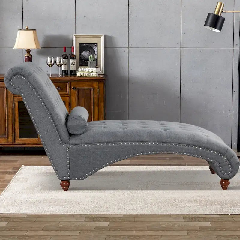 Moderner armloser Chaiselongue-Sessel aus Samt für den Innenbereich mit 1 Nackenrolle