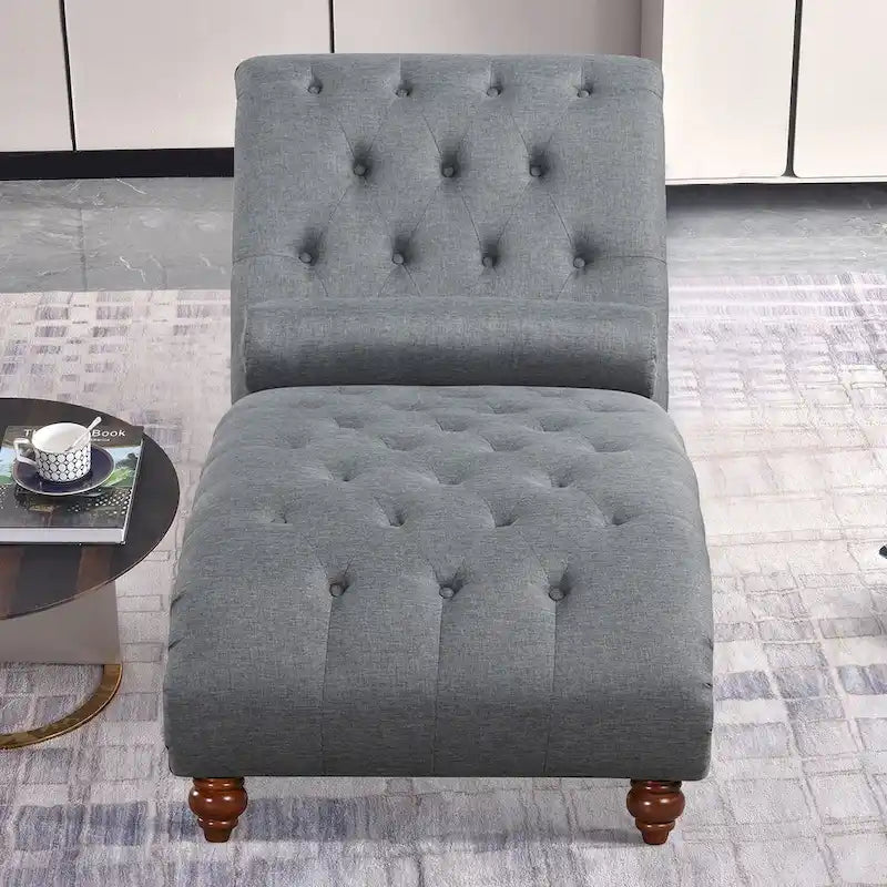 Moderner armloser Chaiselongue-Sessel aus Samt für den Innenbereich mit 1 Nackenrolle
