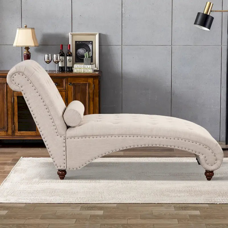 Moderner armloser Chaiselongue-Sessel aus Samt für den Innenbereich mit 1 Nackenrolle
