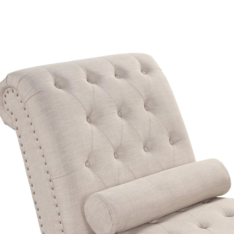 Moderner armloser Chaiselongue-Sessel aus Samt für den Innenbereich mit 1 Nackenrolle