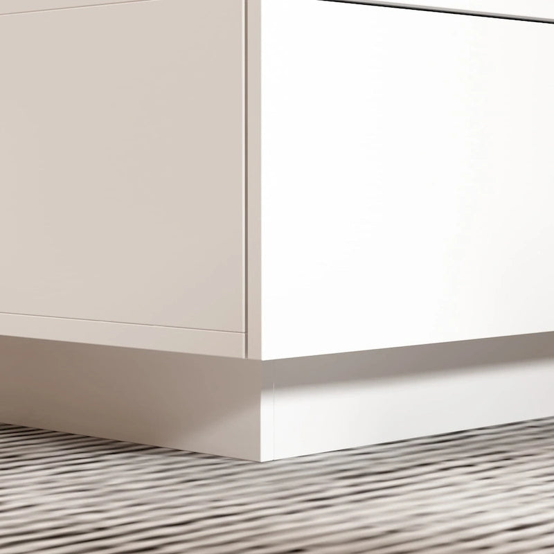 Table basse contemporaine blanche, chef-d’œuvre de rangement, bordure LED multicolore - 55.1W