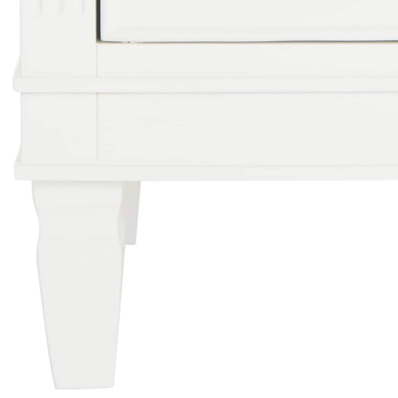 Mesa de noche blanca con 3 cajones
