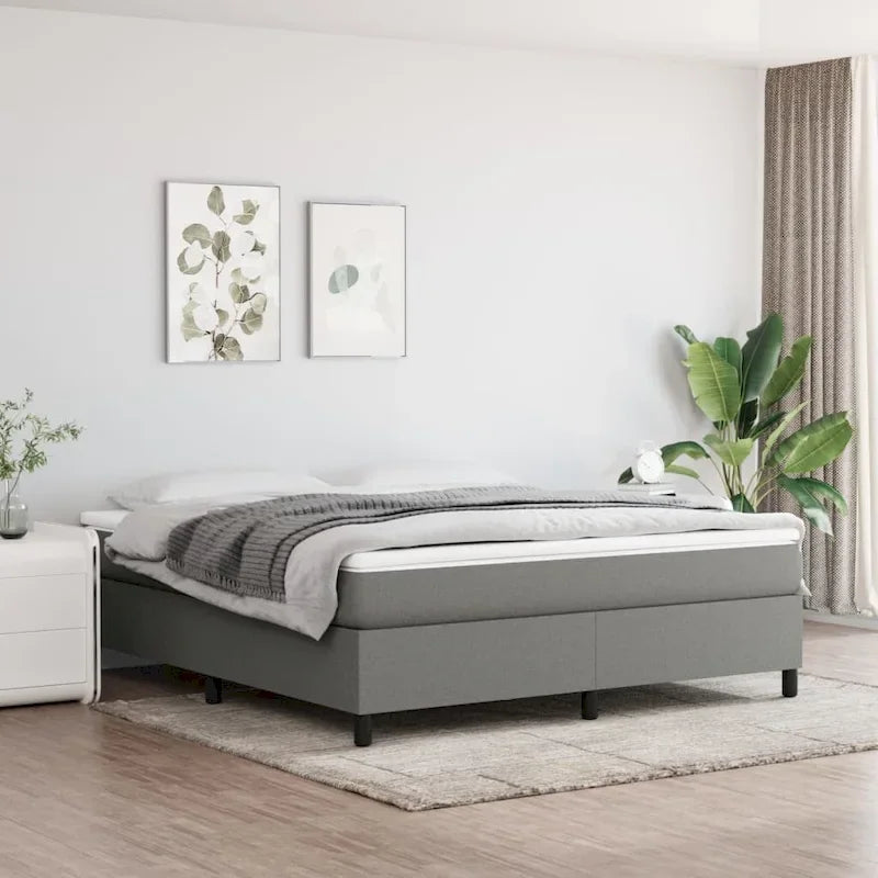 Cadre de lit plateforme pour sommier et matelas, base de lit en tissu pour chambre