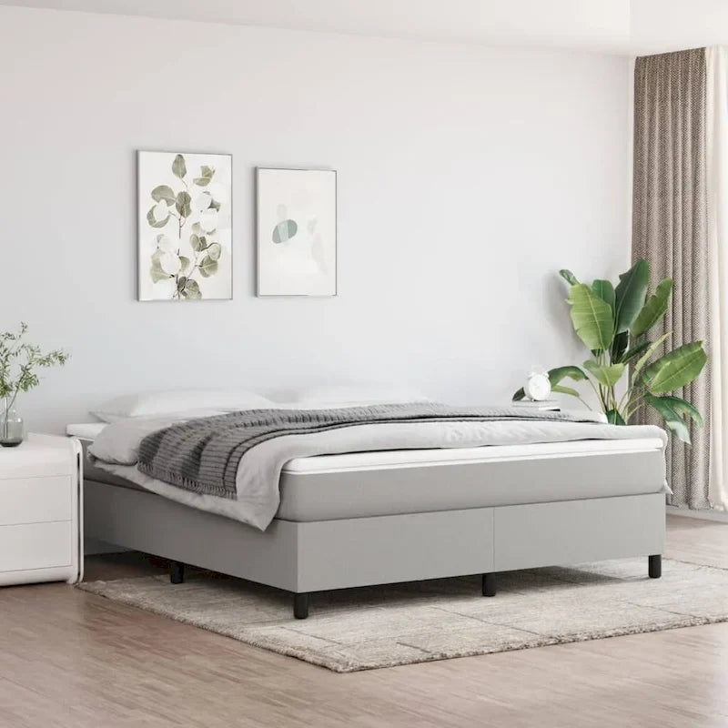 Bettrahmen mit Boxspring-Unterbau, Plattformbett, Matratzenunterbau, Schlafzimmer, Stoff
