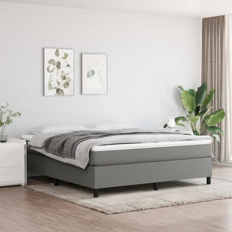 Bettrahmen mit Boxspring-Unterbau, Plattformbett, Matratzenunterbau, Schlafzimmer, Stoff
