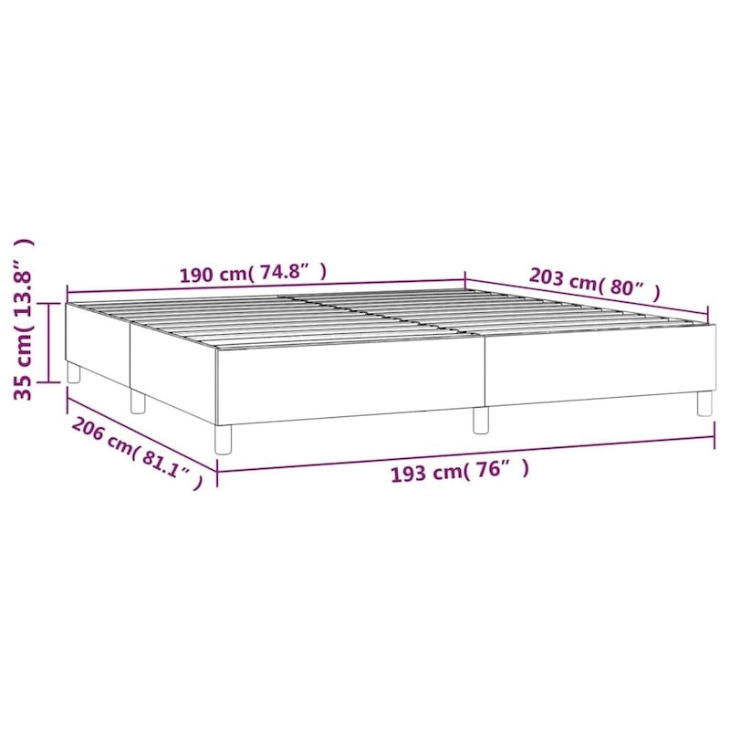 Bettrahmen mit Boxspring-Unterbau, Plattformbett, Matratzenunterbau, Schlafzimmer, Stoff