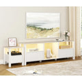 Meuble TV à DEL pour téléviseur de 75 pouces, console TV moderne avec armoire