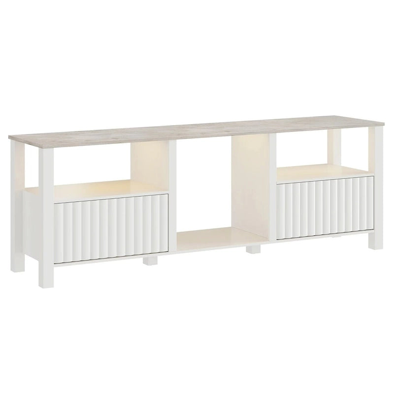 Meuble TV à DEL pour téléviseur de 75 pouces, console TV moderne avec armoire