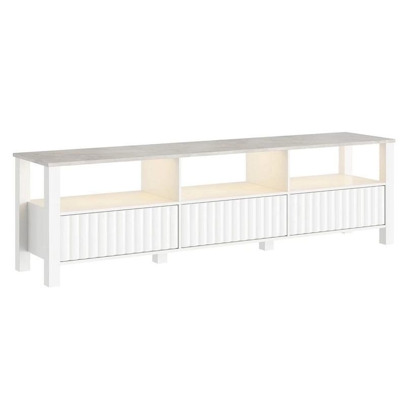 Meuble TV à DEL pour téléviseur de 75 pouces, console TV moderne avec armoire