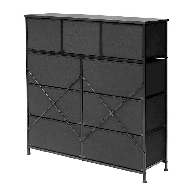 Commode de rangement extra-large en tissu à 9 tiroirs