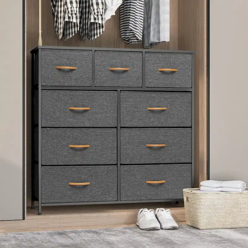 Commode de rangement extra-large en tissu à 9 tiroirs