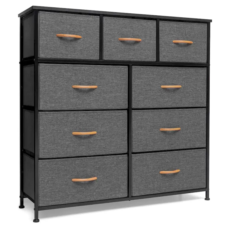 Commode de rangement extra-large en tissu à 9 tiroirs