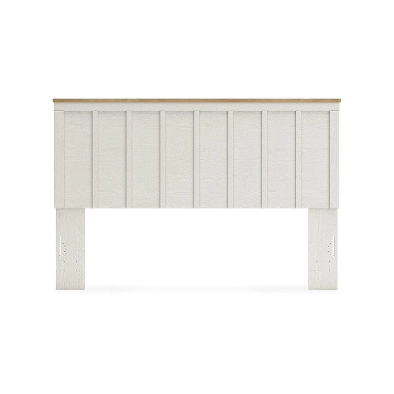 Tête de lit à panneaux blancs et marron