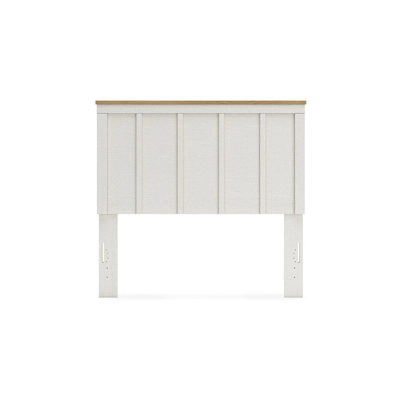 Tête de lit à panneaux blancs et marron