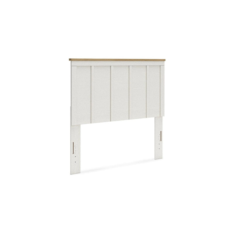 Tête de lit à panneaux blancs et marron