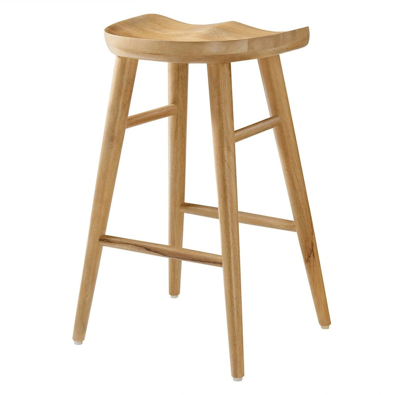 Taburetes de madera sin respaldo para barra - Juego de 2