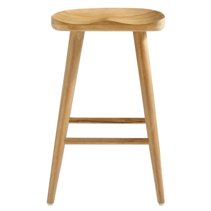 Taburetes de madera sin respaldo para barra - Juego de 2