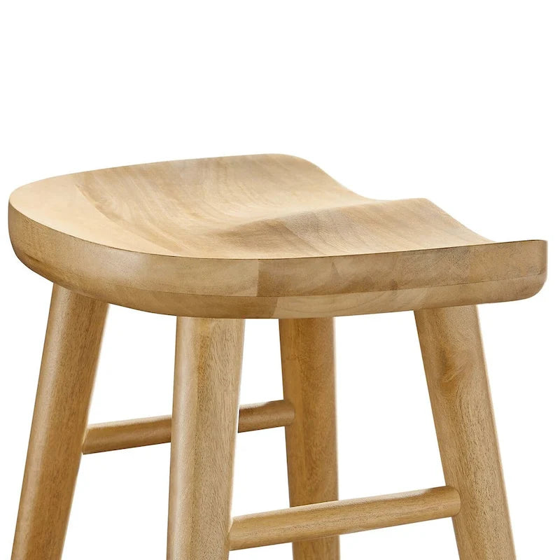 Taburetes de madera sin respaldo para barra - Juego de 2