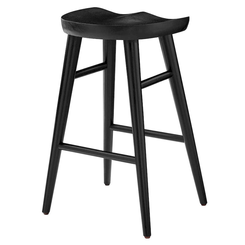 Taburetes de madera sin respaldo para barra - Juego de 2